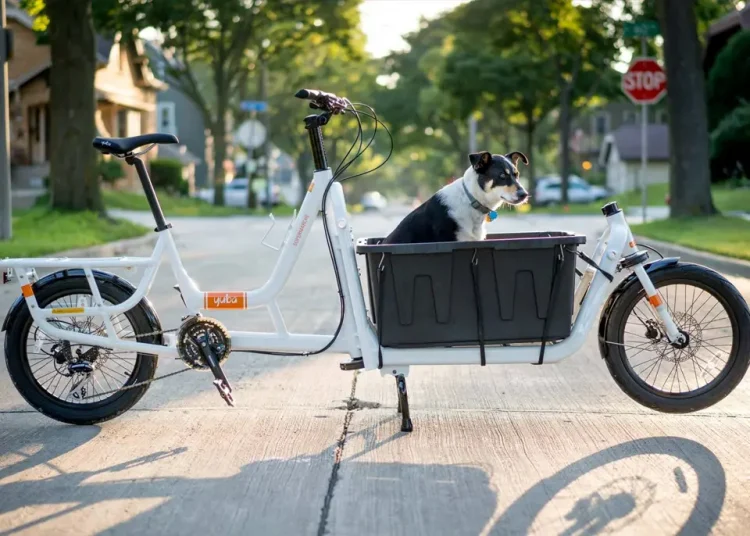 dog in yuba box bike